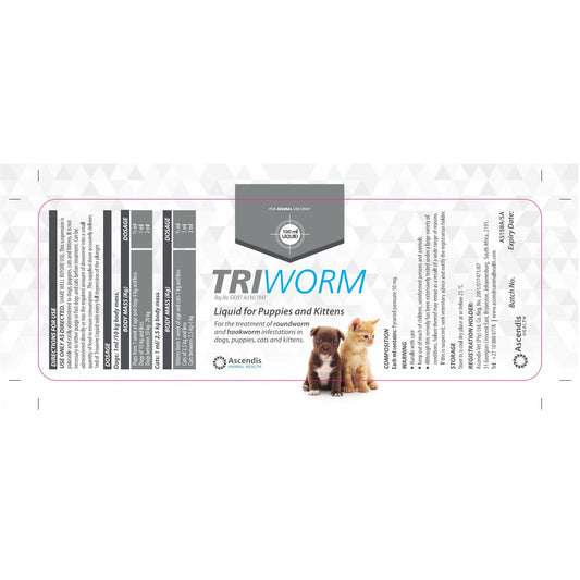 Triworm Liquid for Puppies and Kittens (100ml)